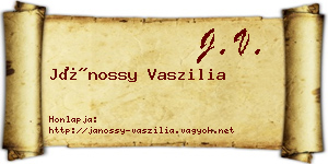 Jánossy Vaszilia névjegykártya